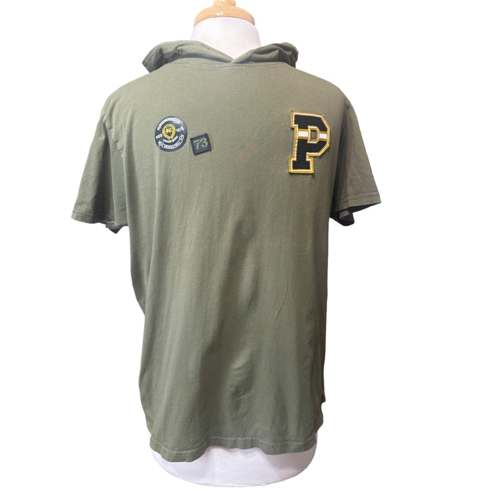 Y2K Men's PEPE JEAND London Olive Green Short Sleeve Tee L